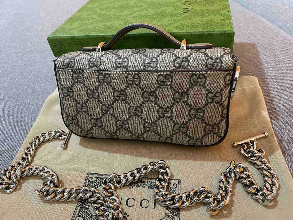 Оригинална Gucci Petite мини Чанта За Рамо Кожа Гучи Mini Горна Дръжка
