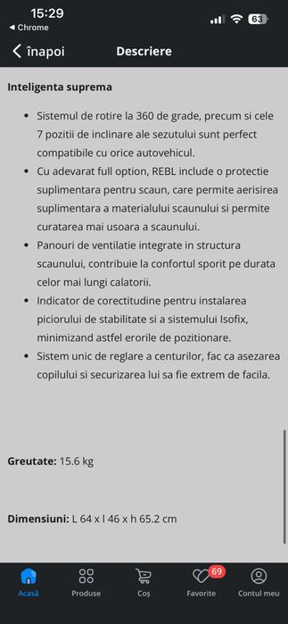 Vând Scaun bebe.. Nuna, cu isofix.