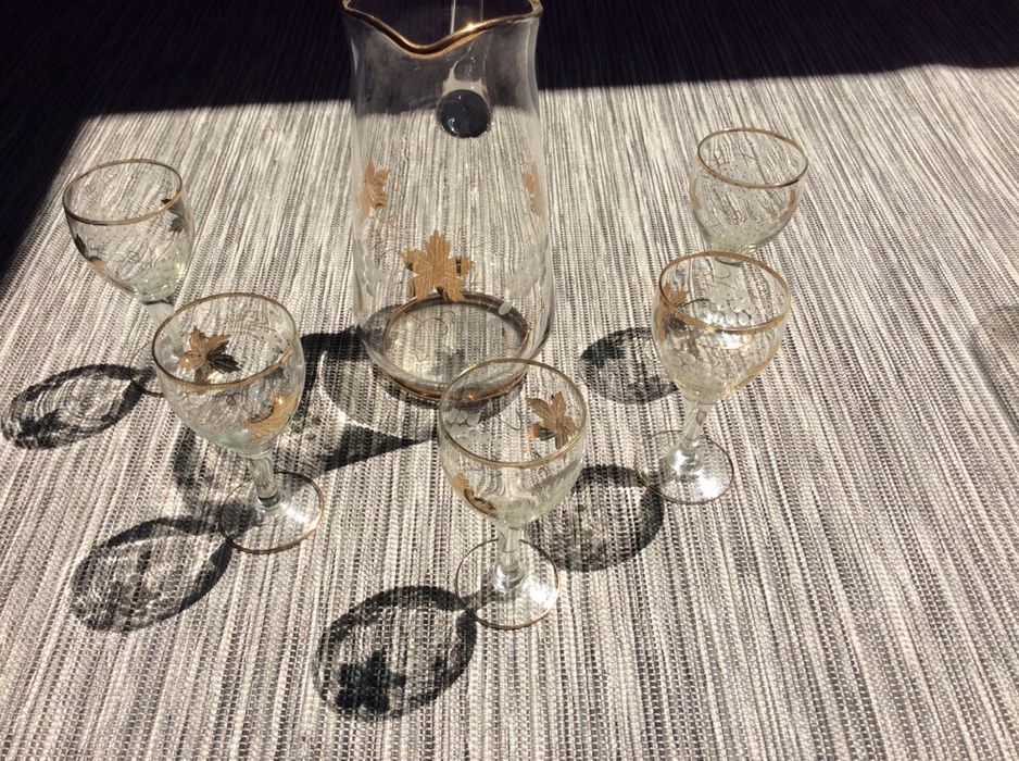 сервиз за ракия с позлата