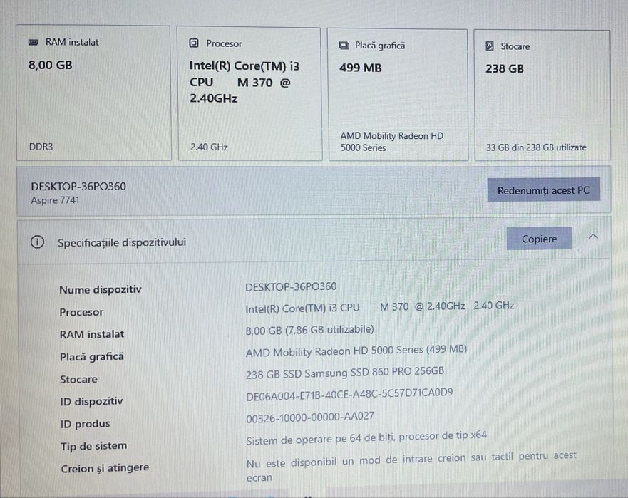 Vand laptop Acer