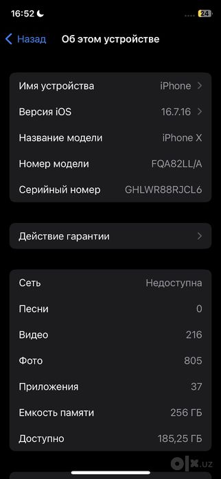 iPhone X 256 GB.