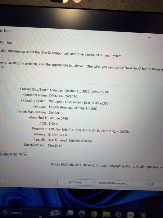Laptop Dell Latitude 5440 i5-1335U 8gb RAM 512GB SSD Win 11 Pro