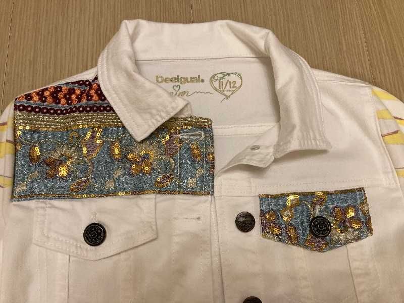 Детско дънково яке Desigual с апликации - ръст 146-152 см., 11-12 г.