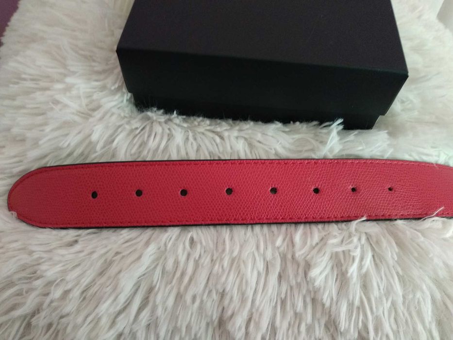 Alessa Алеса Двулицев черен/червен колан от естествена кожа