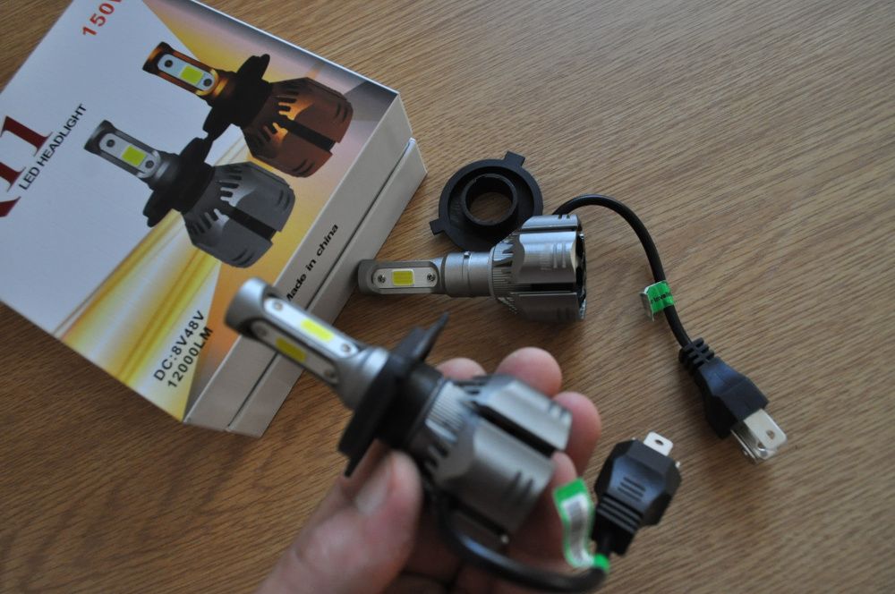 Instalatie H4 LED cu 2 faze pe bec ff puternice noi.