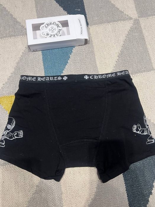 Boxeri bărbați Chrome Hearts Skull, negri, grafică craniu laterală, M, noi, nepurtați, cu cutie
