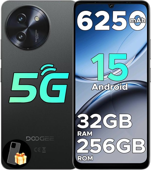Doogee Note 59 Pro, Черен, 5G, 6.75" HD+ IPS 120Hz, RAM 8GB + 24GB