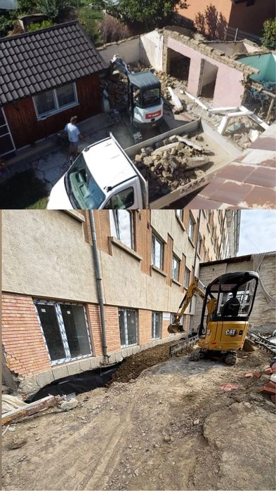 Inchiriez miniexcavator de 3 tone si bascula 3.5 tone transport agregate balastiera