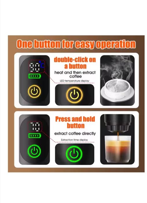 Налична Нова Преносима кафемашина KF-JN - 05 72Wс LED дисплей 

каф