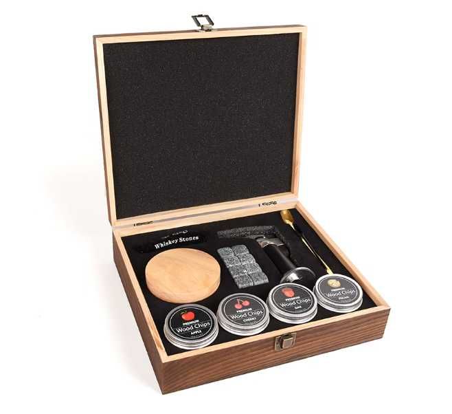 Комплект за опушване на алкохол 4 аромата оригинален подарък за мъже