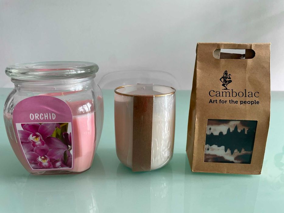 Vand set de 3 lumanari parfumate: Bolsius, English Home si Cambolac