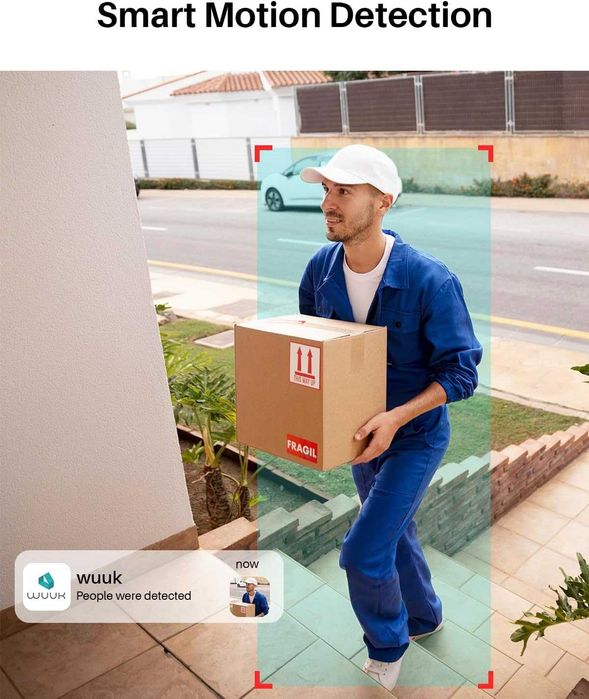 WUUK 2K HD Wi-Fi звънец с камера, двупосочна аудио функция