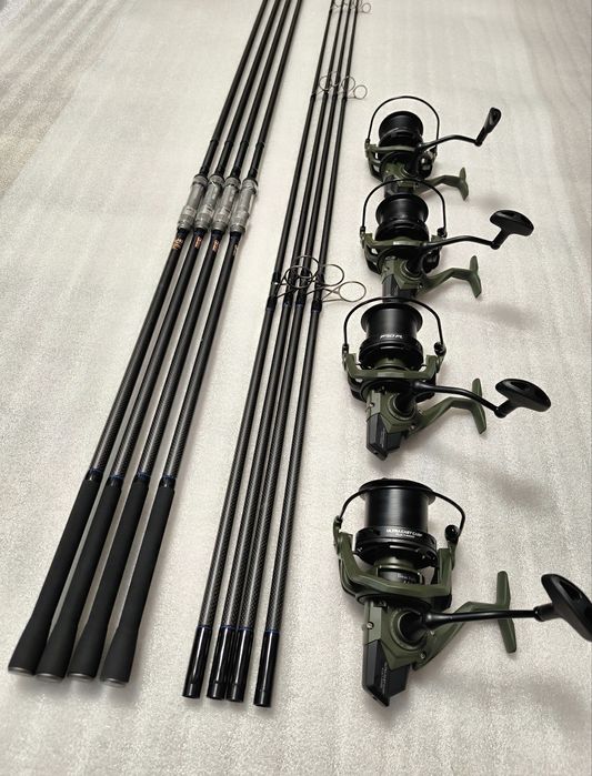 SET 4 Lansete FL FLX30 3.96M 4.0Lbs 2Seg + 4 Mulinete Pro FL FLX 14000