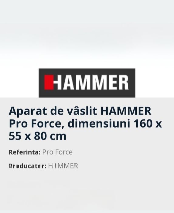 Aparat de vaslit Hammer Pro Force . Anunț valabil pana vineri.