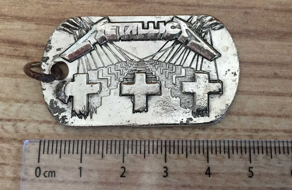 Сребърна плочка медальон на Металика Metallica