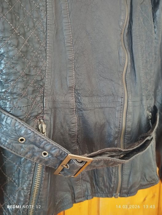 Тъмнокафяво кожено яке 34 размер