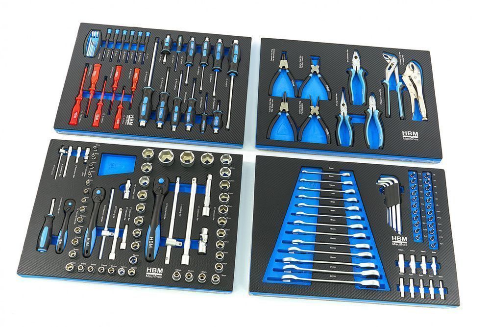 Set module pentru dulap scule 4 buc 154 piese albastru