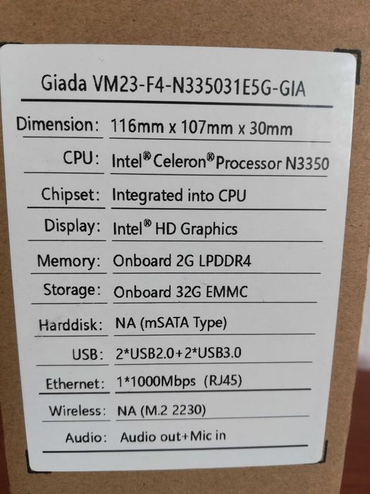 Едноплатков компютър Giada VM23