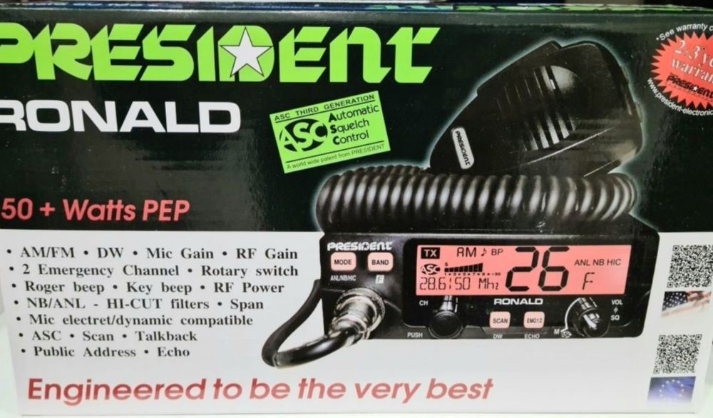 Statie radio CB - President RONALD ProPower (80W)* noua/garantie