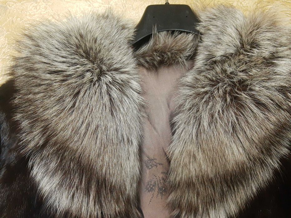 Визон,цели кожи,яка сребърна лисица,Висок клас,уникален,супер,НАМАЛЕН