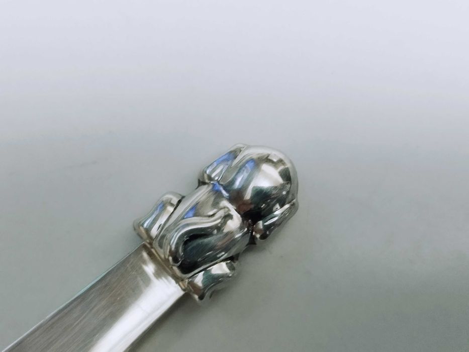 Vechi coup papier argint 925, Deschizător scrisori cu figurina catel