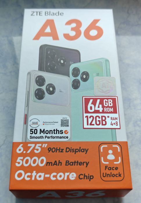 Telefon mobil ZTE A36, baterie 5000mAh