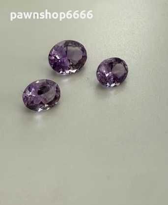 Лот естествени фасетирани аметисти – 7.85 ct (3 броя) – отлична шлифовка