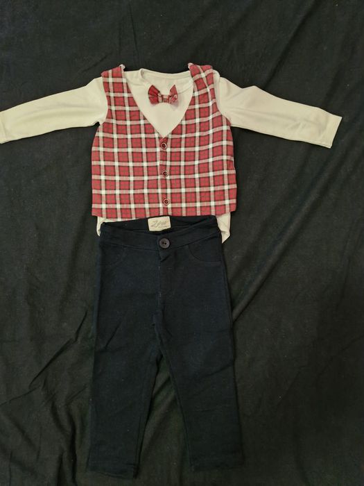 Детски дънки със сако и папиьонкс