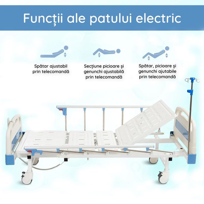 Vânzare pat medical NOU electric cu telecomanda pt ingrijire batrani