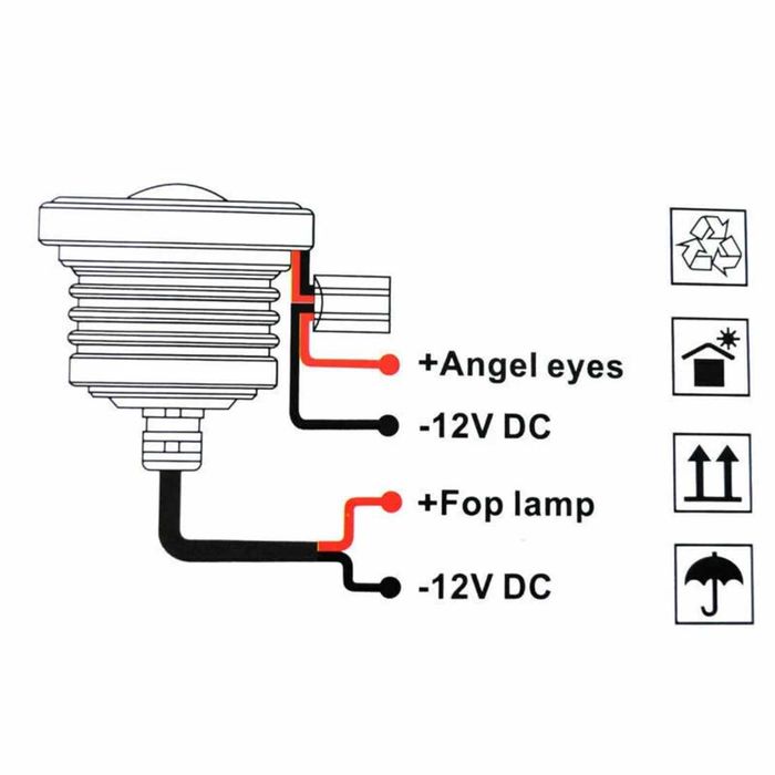 Комплект LED халогени за мъгла с лупи  - 64мм/76мм/89мм.