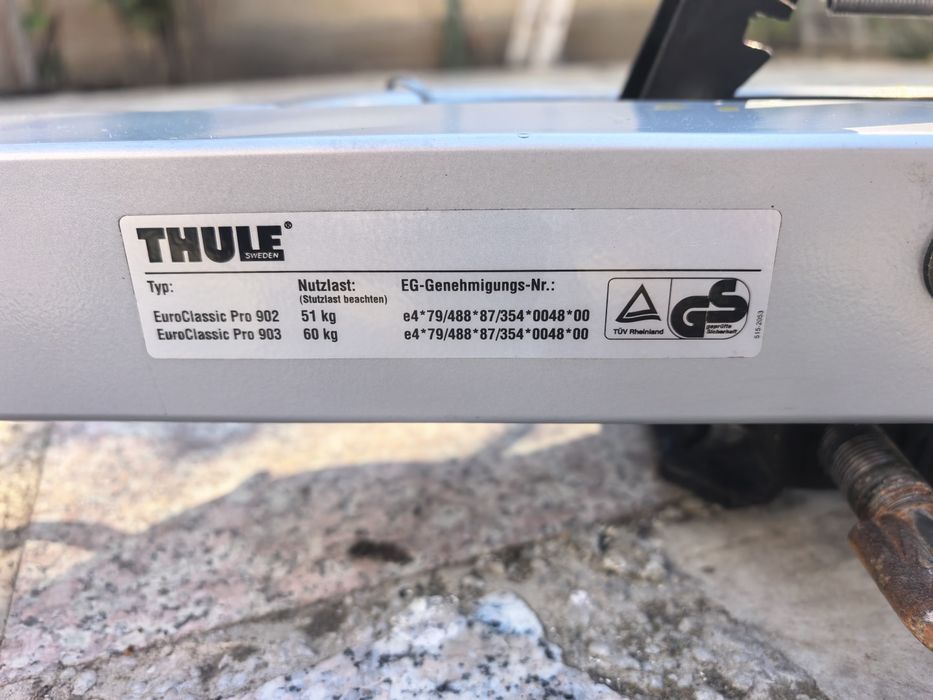 Suport Thule pentru doua biciclete EuroClassic 902 pentru carlig + cheie antifurt
