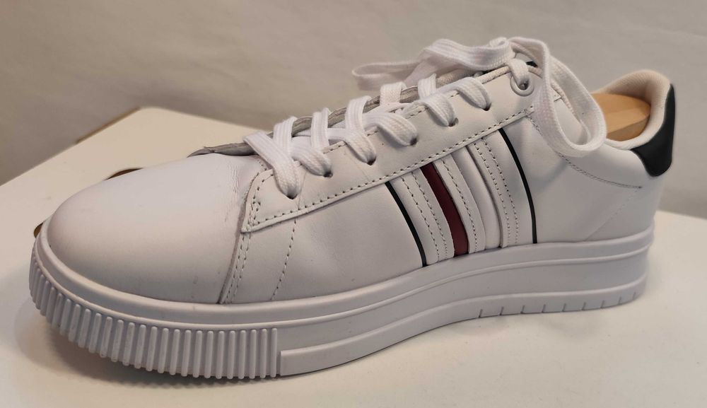 Pantofi sport casual 41 premium Tommy Hilfiger piele naturala moale alb