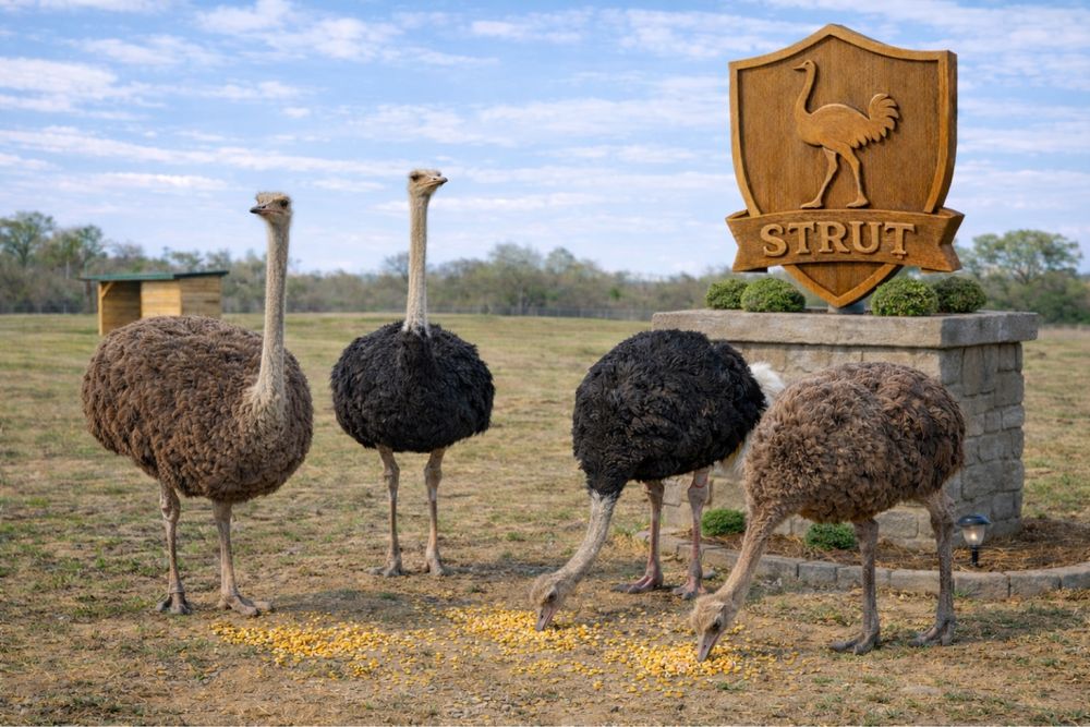 Struți africani maturi – strut reproducător ferma MY OSTRICH