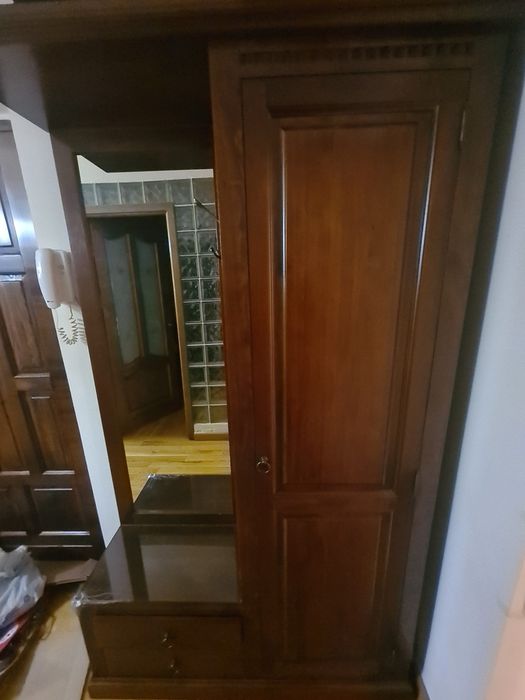 Vand cuier hol lemn cires