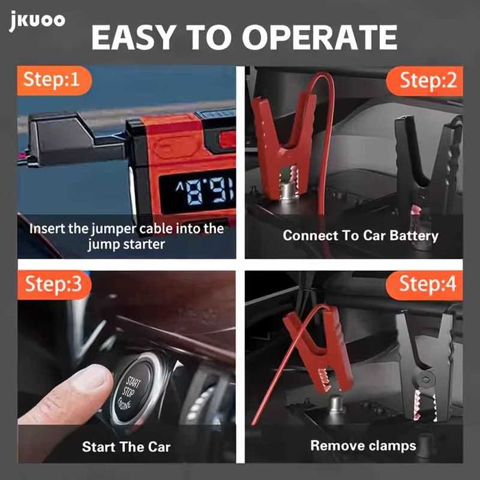 Jump Starter (бичѐ) - 12V/6000А бустер за подаване на ток и Power Bank
