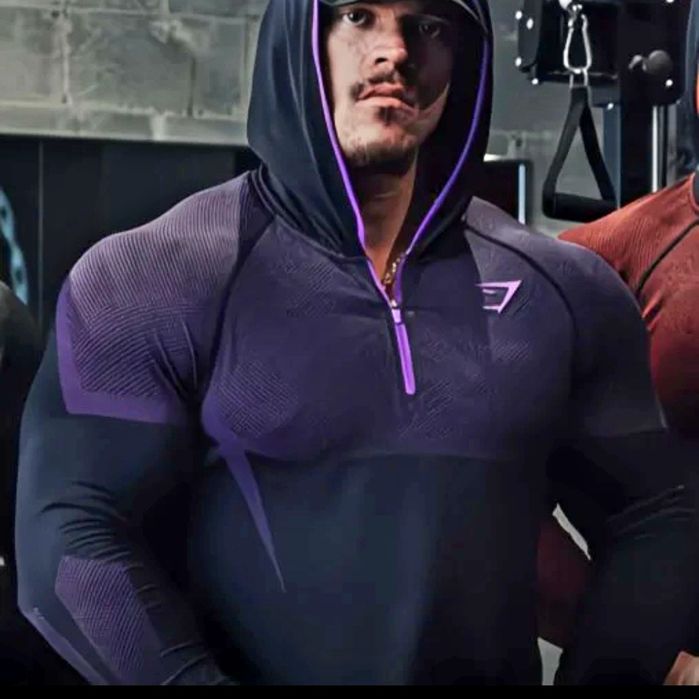 Gymshark компрессионный лонгслив фиолетовый