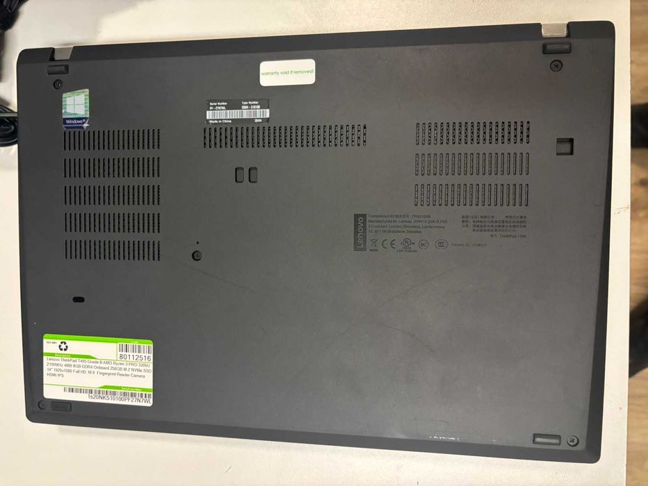 6м. Гаранция - Lenovo ThinkPad T495, B, AMD Ryzen 3 Pro 8GB DDR4 256G