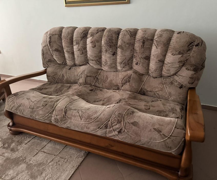 Комплект мека мебел  от масив – диван и двойно канапе