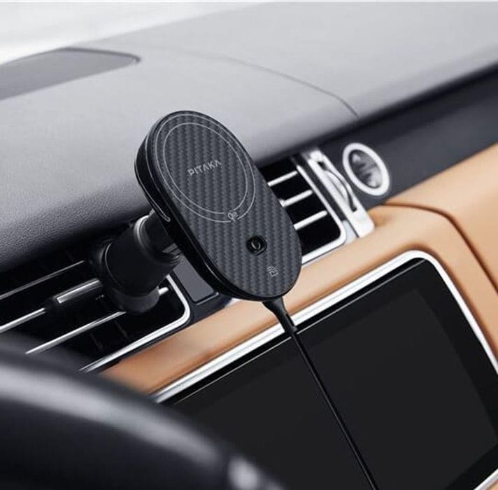 Безжично Зарядно за Кола с Magsafe, PITAKA Car Mount Pro 2 Qi2 15W