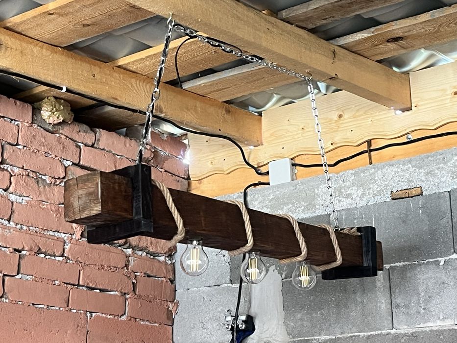 Изработка на дървени полилеи за барбекю, веранда, механа