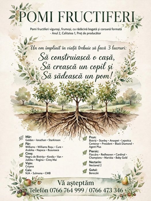Pomi fructiferi diferite sortimente