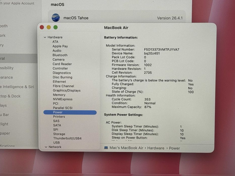 MacBook Air 13 M1 Rose Gold/8 CPU/8 GPU/16GB RAM/512GB SSD/Като Нов