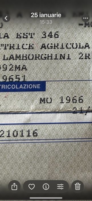 Acte originale pentru tractor Lamborghini 2R