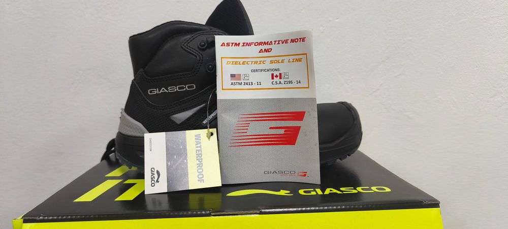 Италиански черни, естествена кожа работни обувки GIASCO Triglav S7S