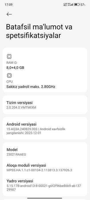 Redmi note 12 (8+4)/256 GB 99$ narxiga 100% arziydigan telefon