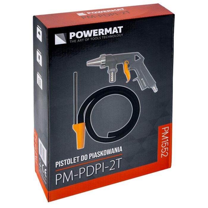 Pistol pneumatic pentru sablare cu furtun, 1 m, duza 6 mm, Powermat
