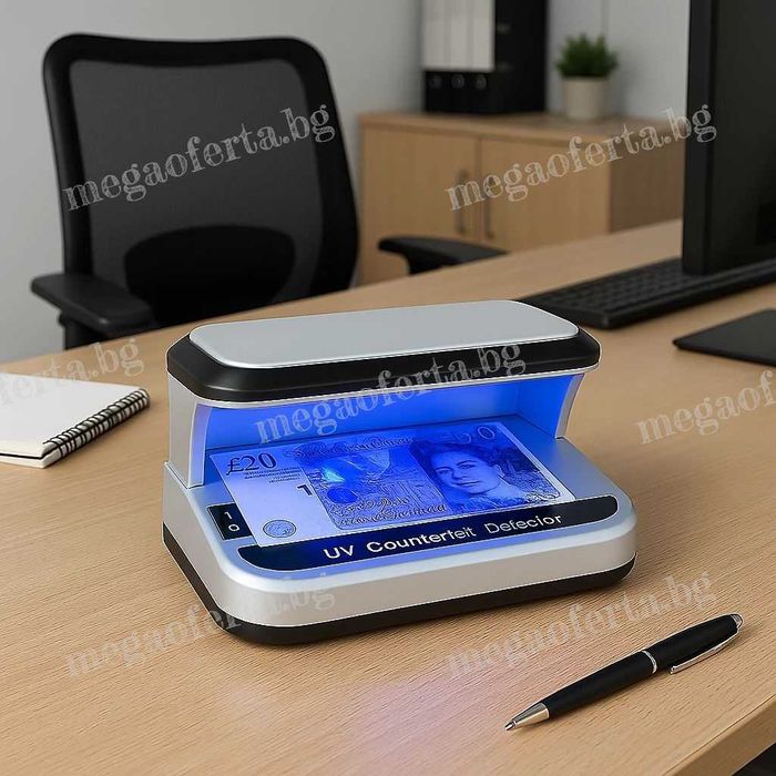 Преносим UV Детектор за Фалшиви Банкноти с Лед Светлина