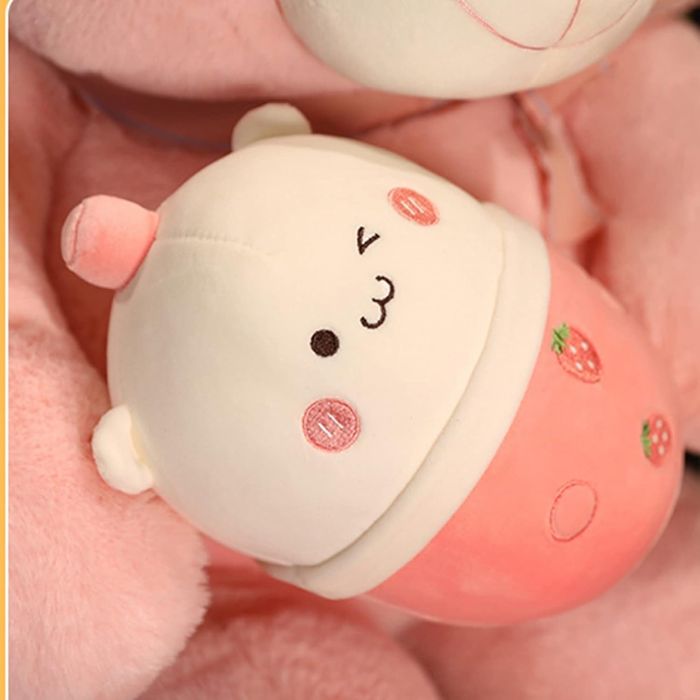 Голямо плюшено Мече Розово Бежово Кафяво, Голяма плюшена Мечка с Шейк