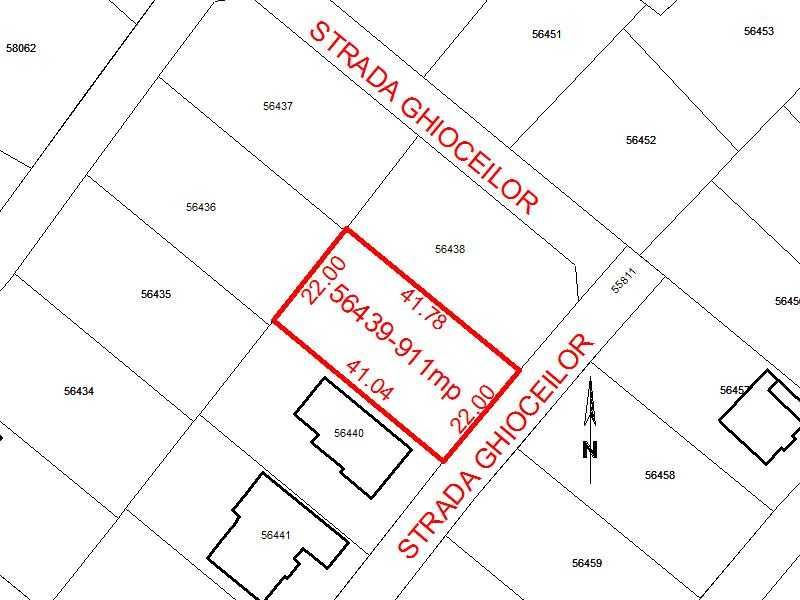 Teren 911mp fs 22m intravilan zona Doja