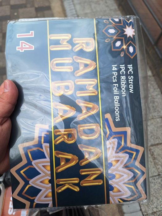 Ramazon muborak harfli sharlar tilla rang